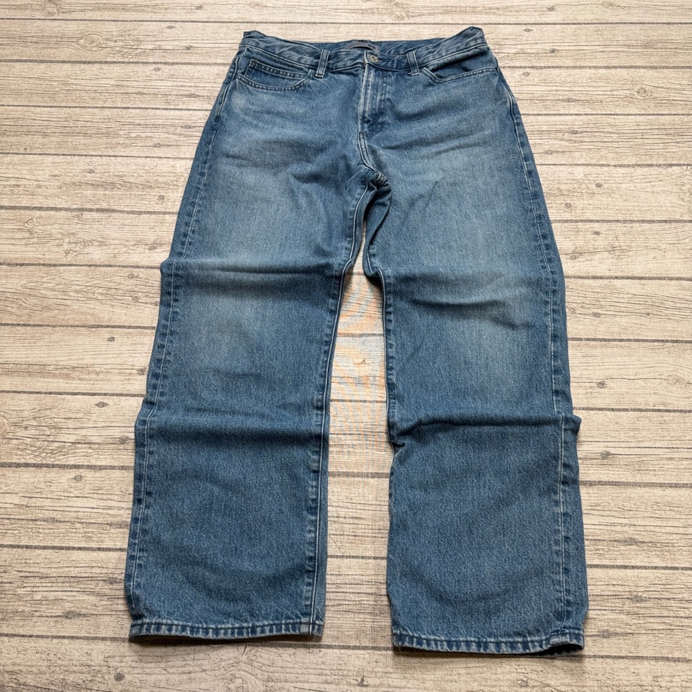 JW Anderson Uniqlo Jeans Men's 30x31 Blue Denim Wide Leg High Rise Baggy Cotton